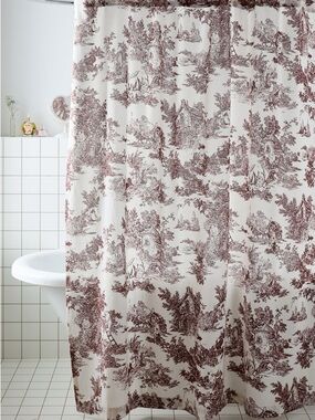 Urban Outfitters Frog Toile Patterned Shower Curtain